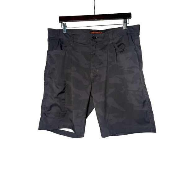 Hawke & Co Pro Series Rugger Shorts Men 36W Blk Camo Stretch Swim Casual Summer - Picture 3 of 7